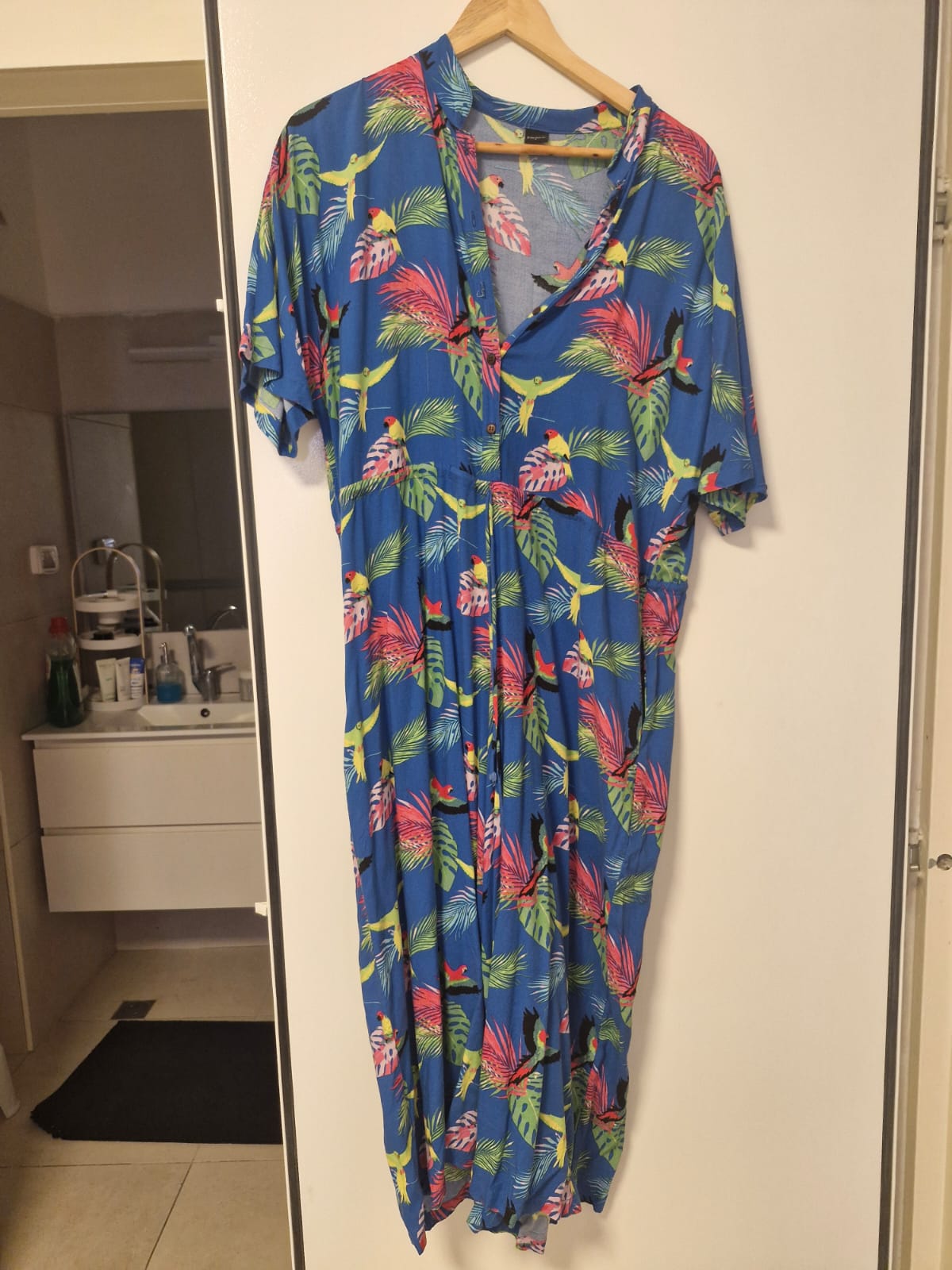 אוברול גל תוכים צבעוניים L