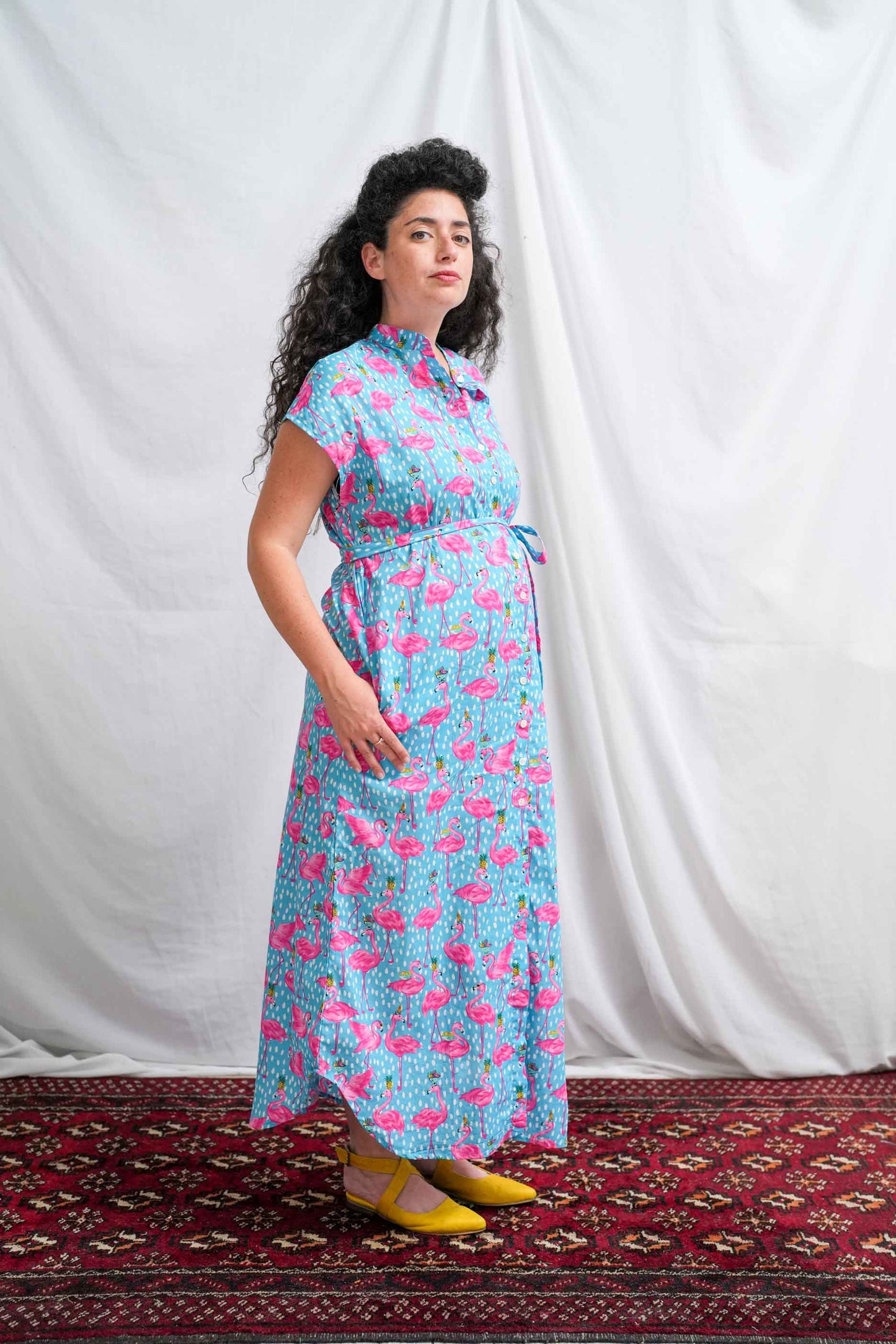 שמלת מקסי אוברסייז פלמינגו מסיבה בארובה