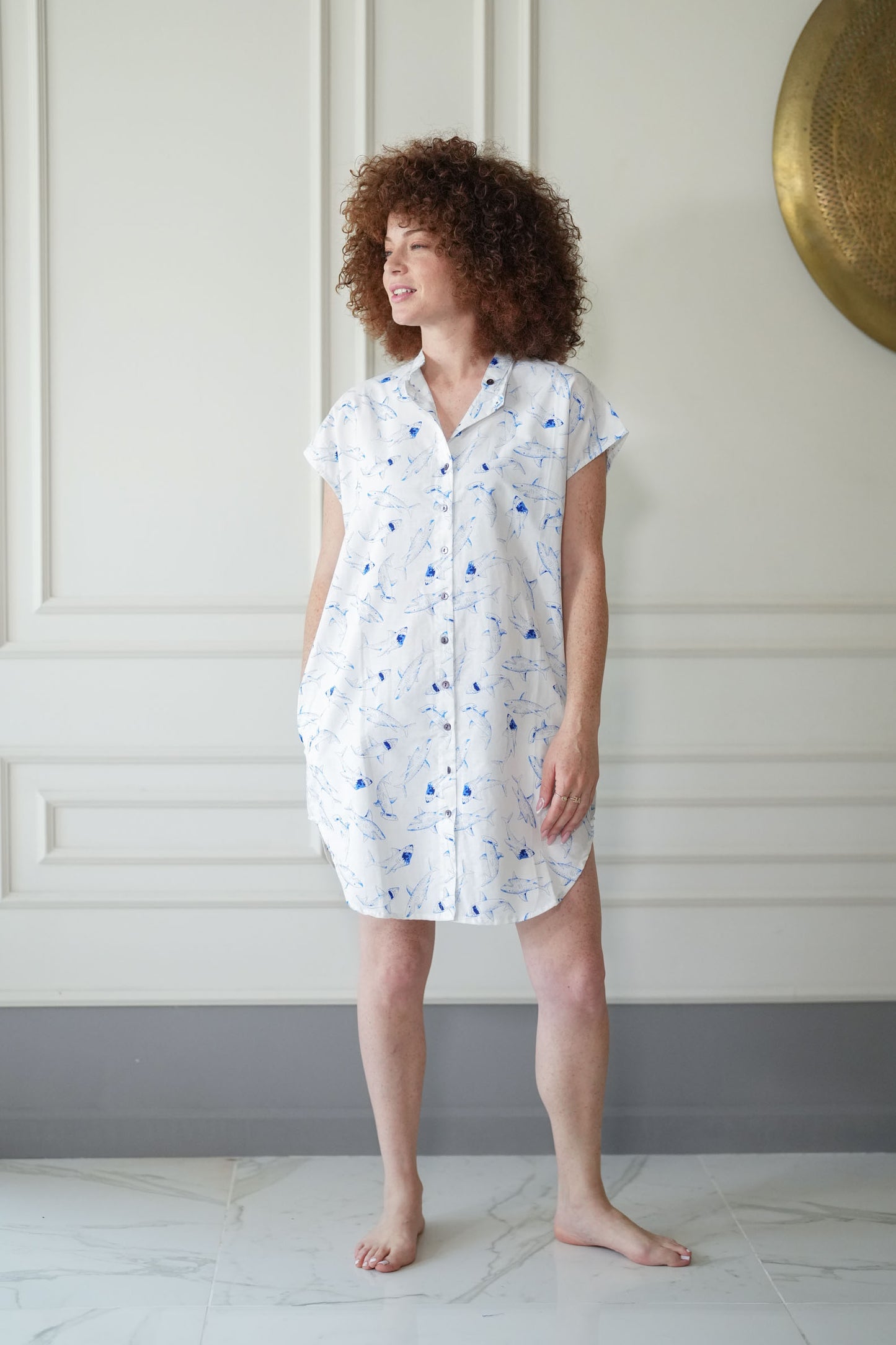 טוניקת מיני אוברסייז כחול עמוק