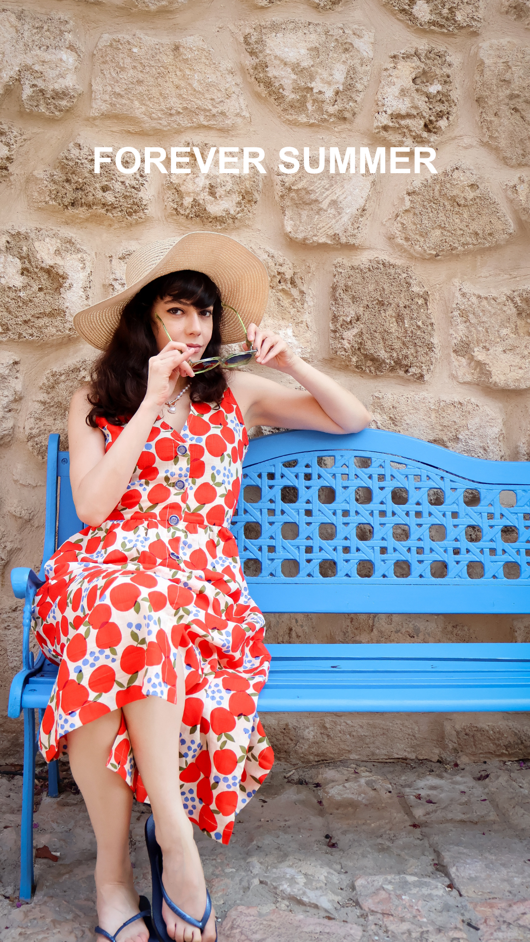 שמלת יולי תפוחים ותמרים XL