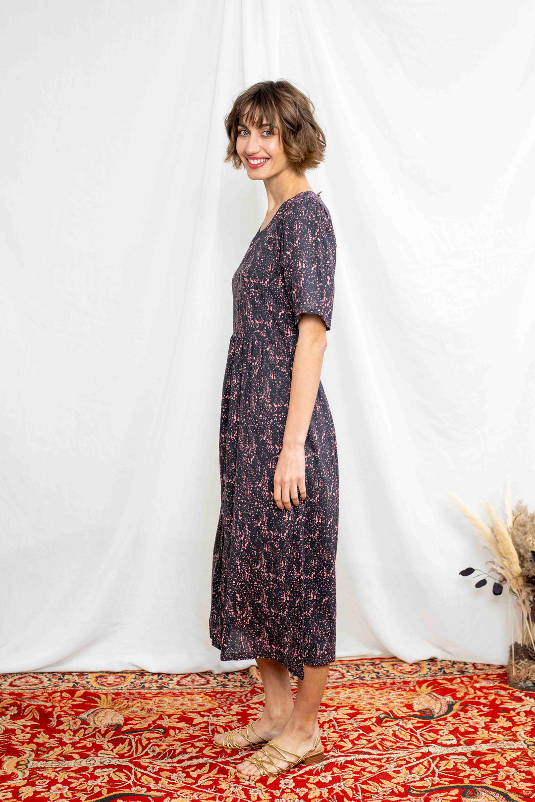 שמלת יולי שרוול טיפות מכחול