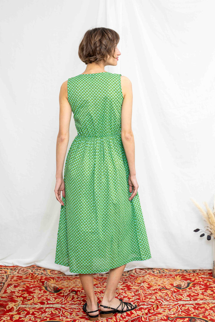 שמלת יולי משולשים ירוק-מנטה