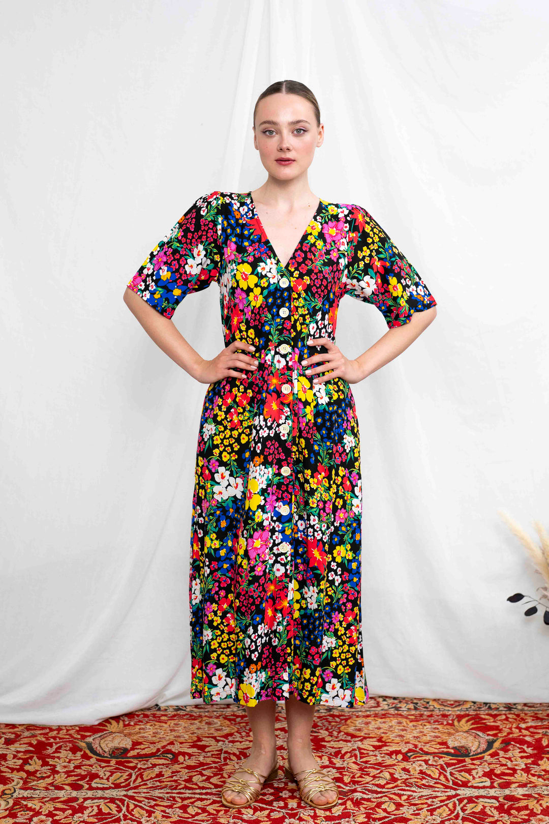 שמלת יולי שרוול בשדות שבמושב