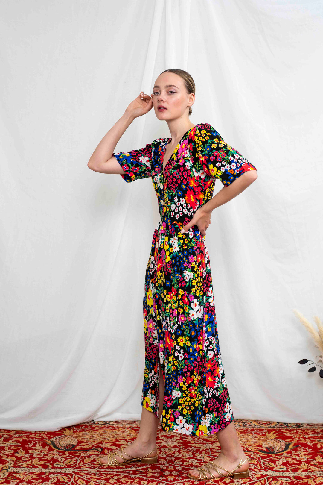 שמלת יולי שרוול בשדות שבמושב