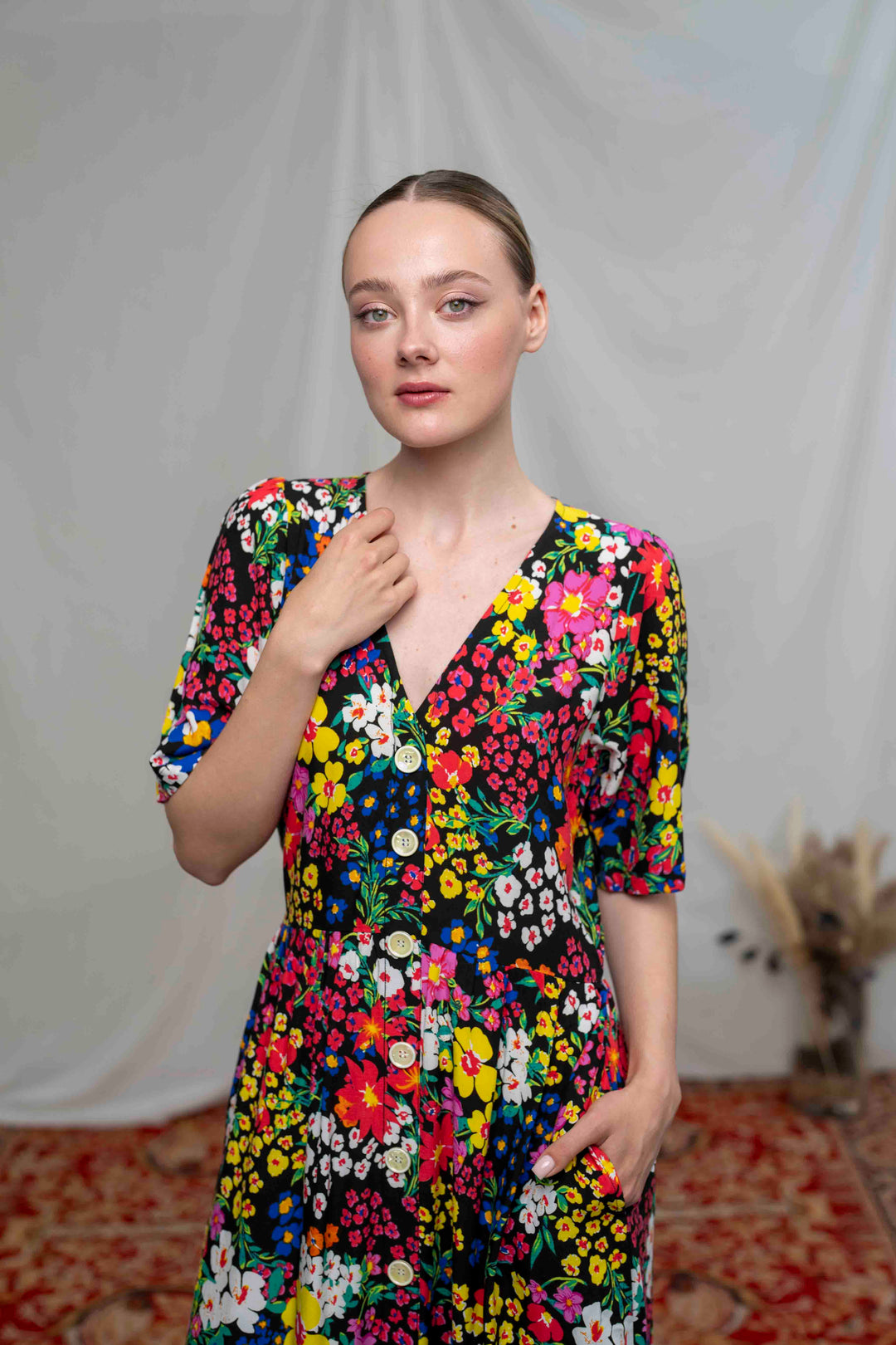 שמלת יולי שרוול בשדות שבמושב