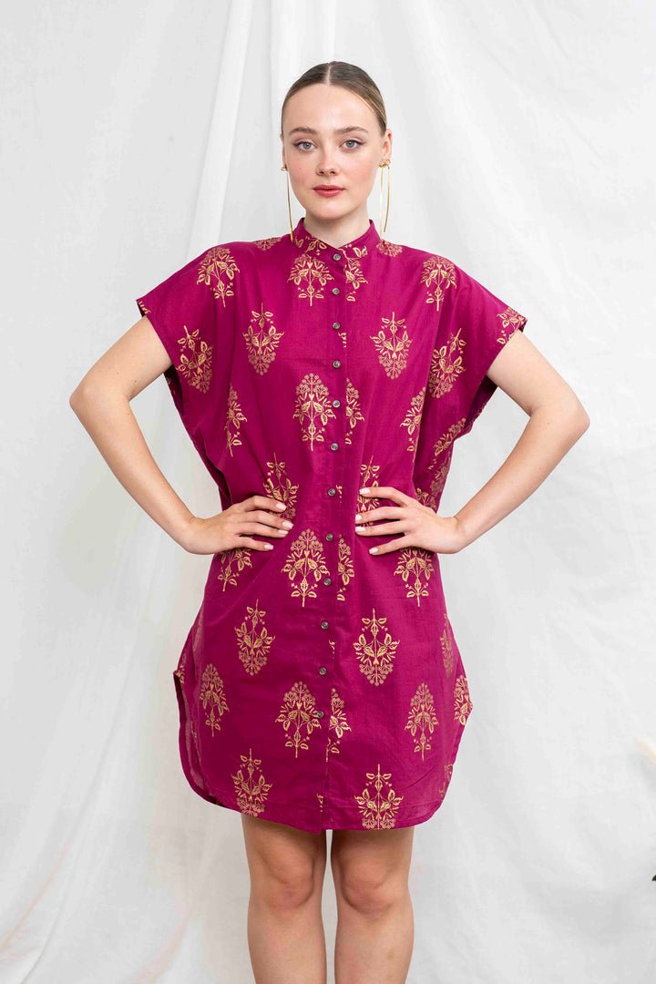 טוניקת מיני אוברסייז זרי זהב