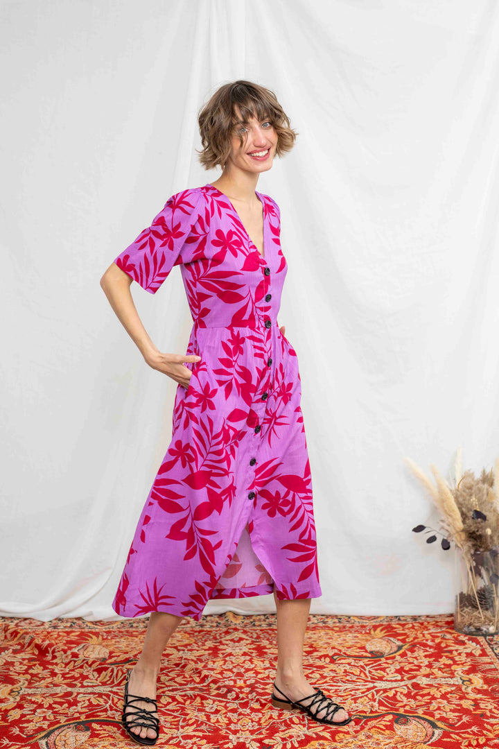 שמלת יולי שרוול סילואט בשקיעה