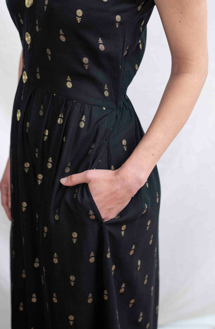 שמלת יולי פרחי זהב Back In Stock