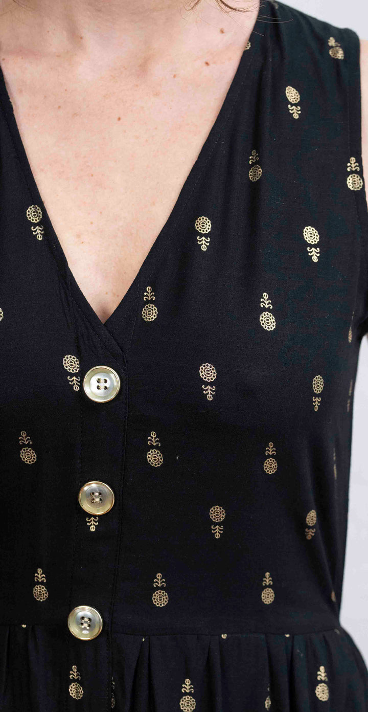 שמלת יולי פרחי זהב Back In Stock