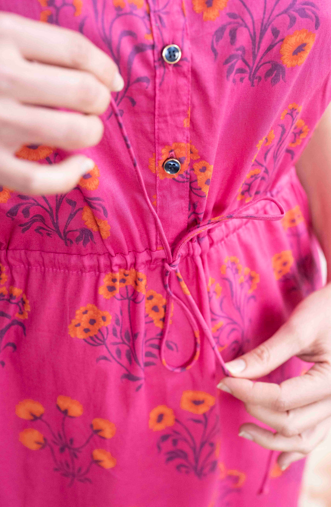 שמלת קיוטו פרחוני פוקסיה