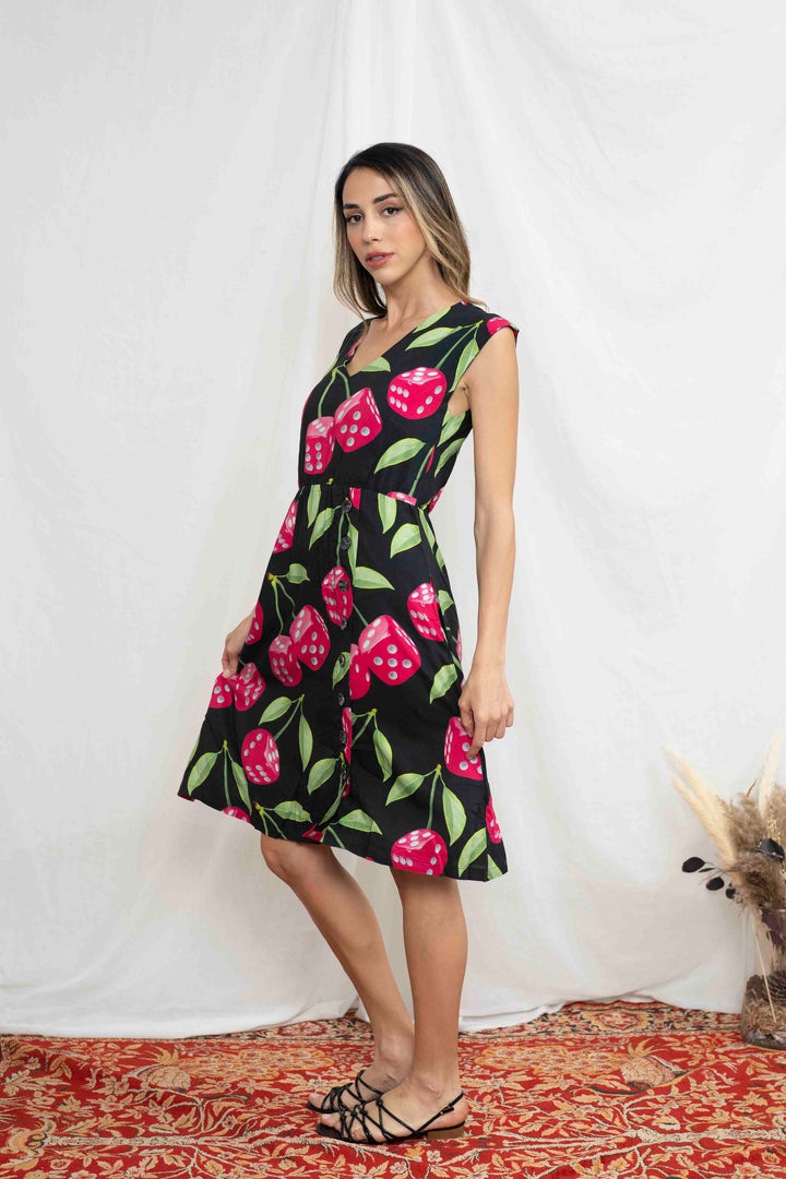 שמלת אווה קוביות דובדבנים