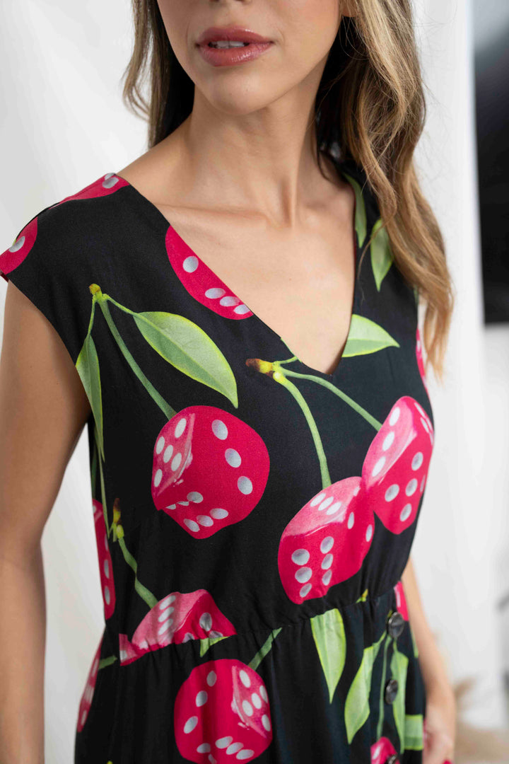 שמלת אווה קוביות דובדבנים