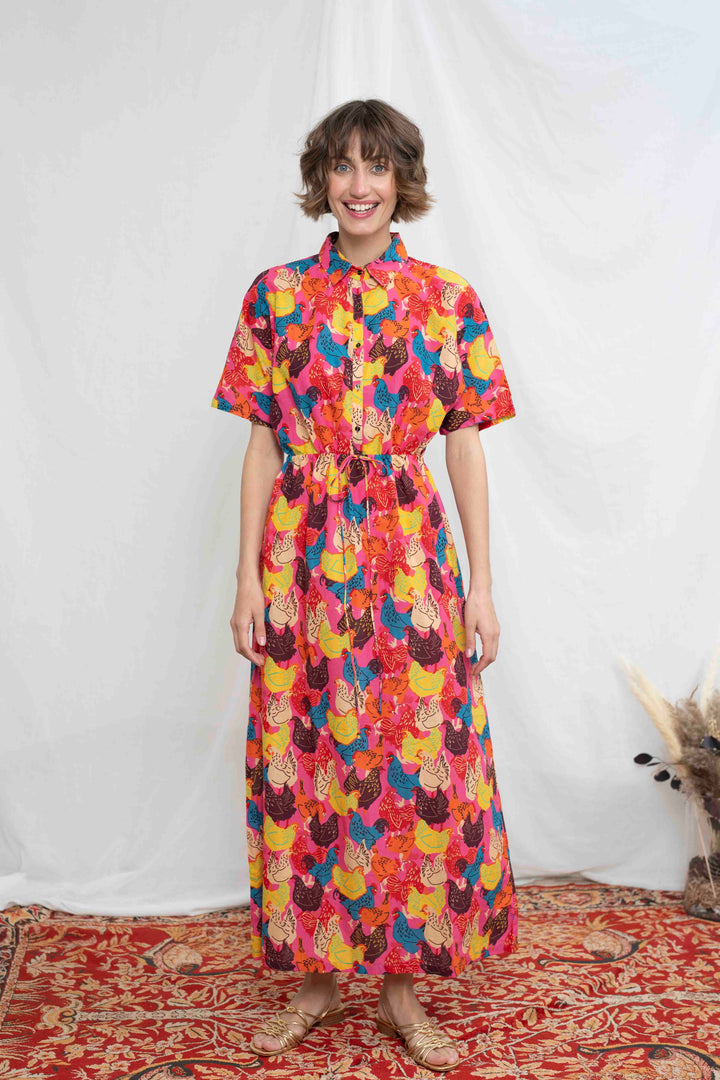 שמלת קיוטו תרנגולות