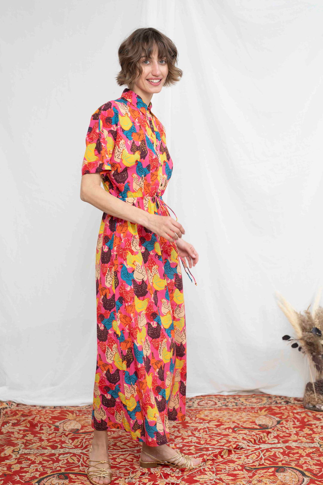 שמלת קיוטו תרנגולות