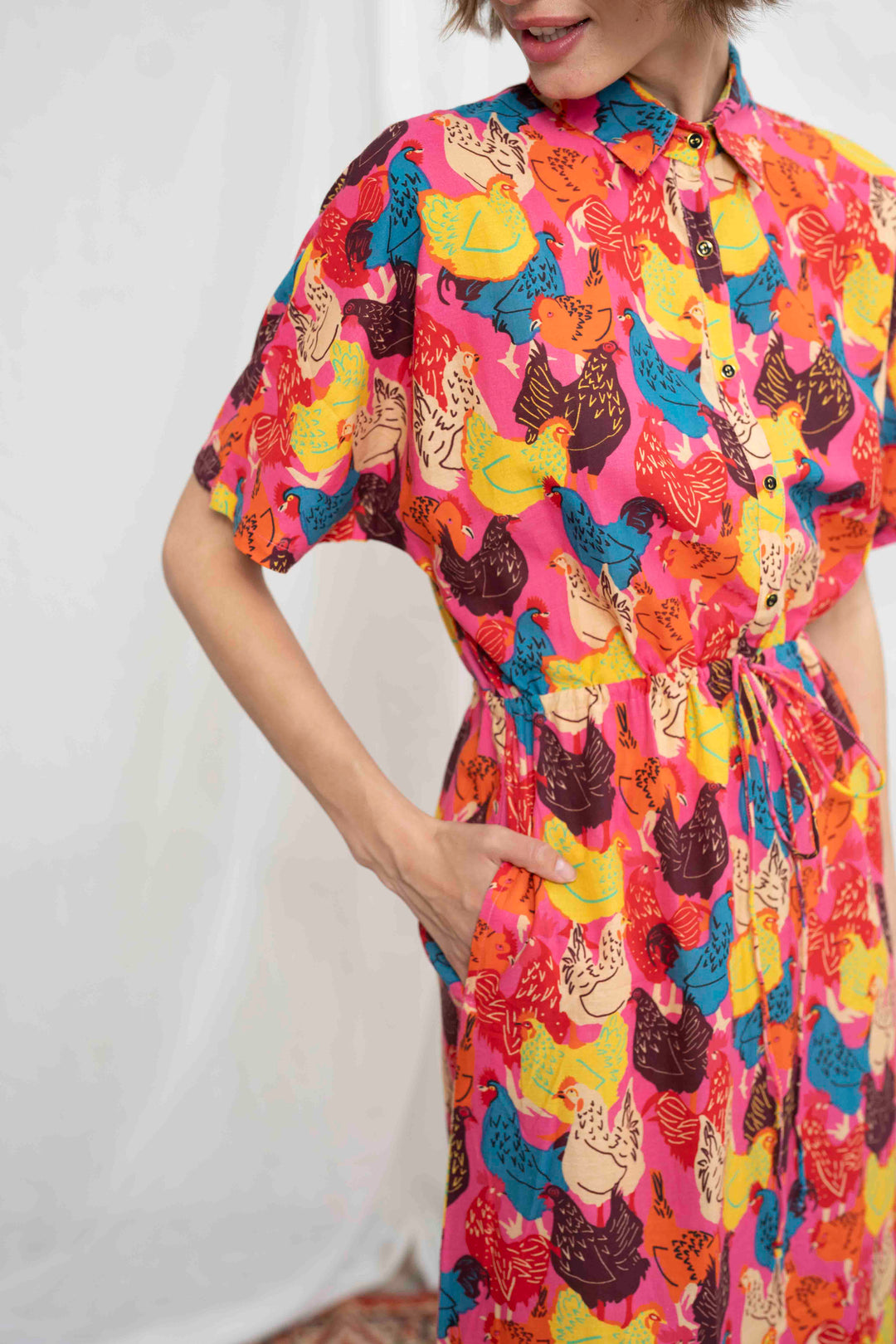 שמלת קיוטו תרנגולות