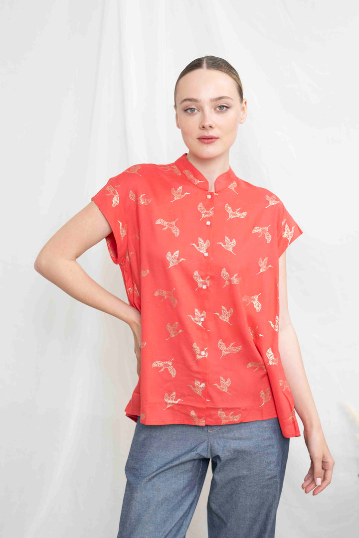 חולצת טוני ציפורים בזהב Back In Stock