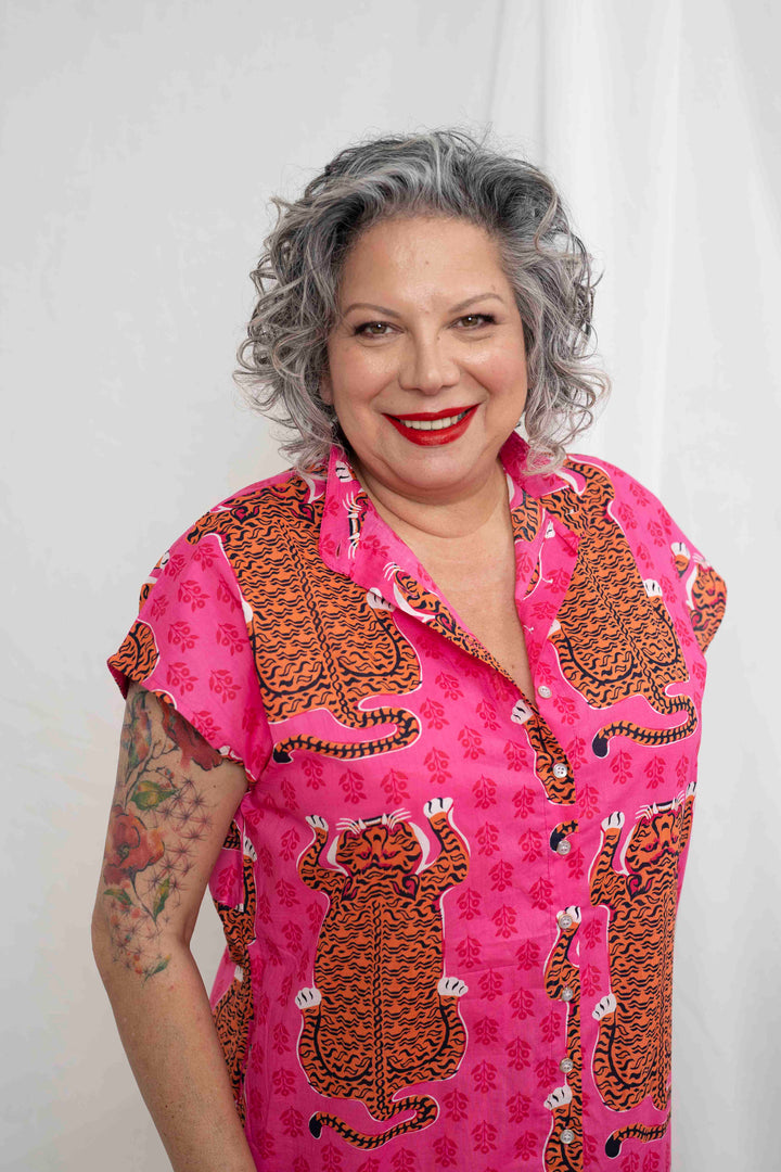 שמלת מקסי אוברסייז נמרים מהמזרח