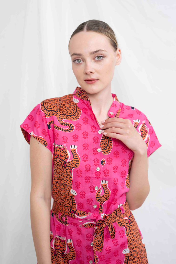 שמלת מקסי אוברסייז נמרים מהמזרח