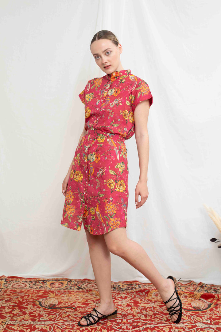 שמלת מידי אוברסייז ציפורי אהבה