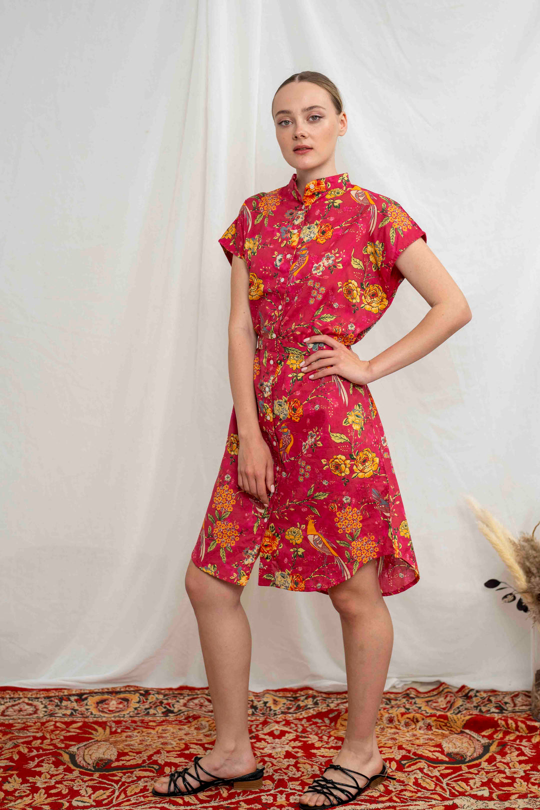 שמלת מידי אוברסייז ציפורי אהבה