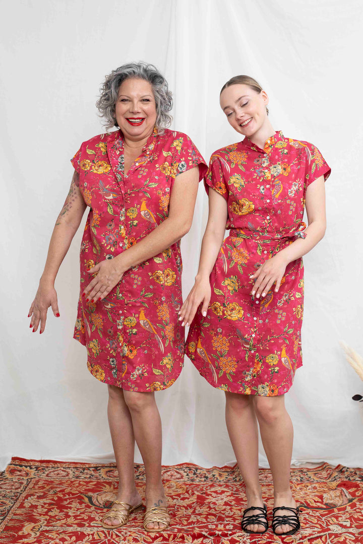 שמלת מידי אוברסייז ציפורי אהבה