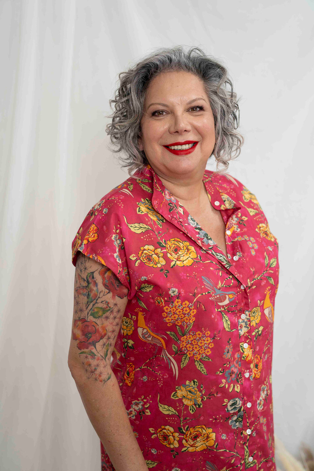 שמלת מידי אוברסייז ציפורי אהבה