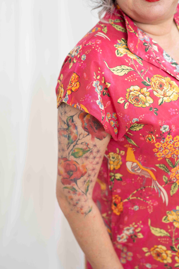 שמלת מידי אוברסייז ציפורי אהבה