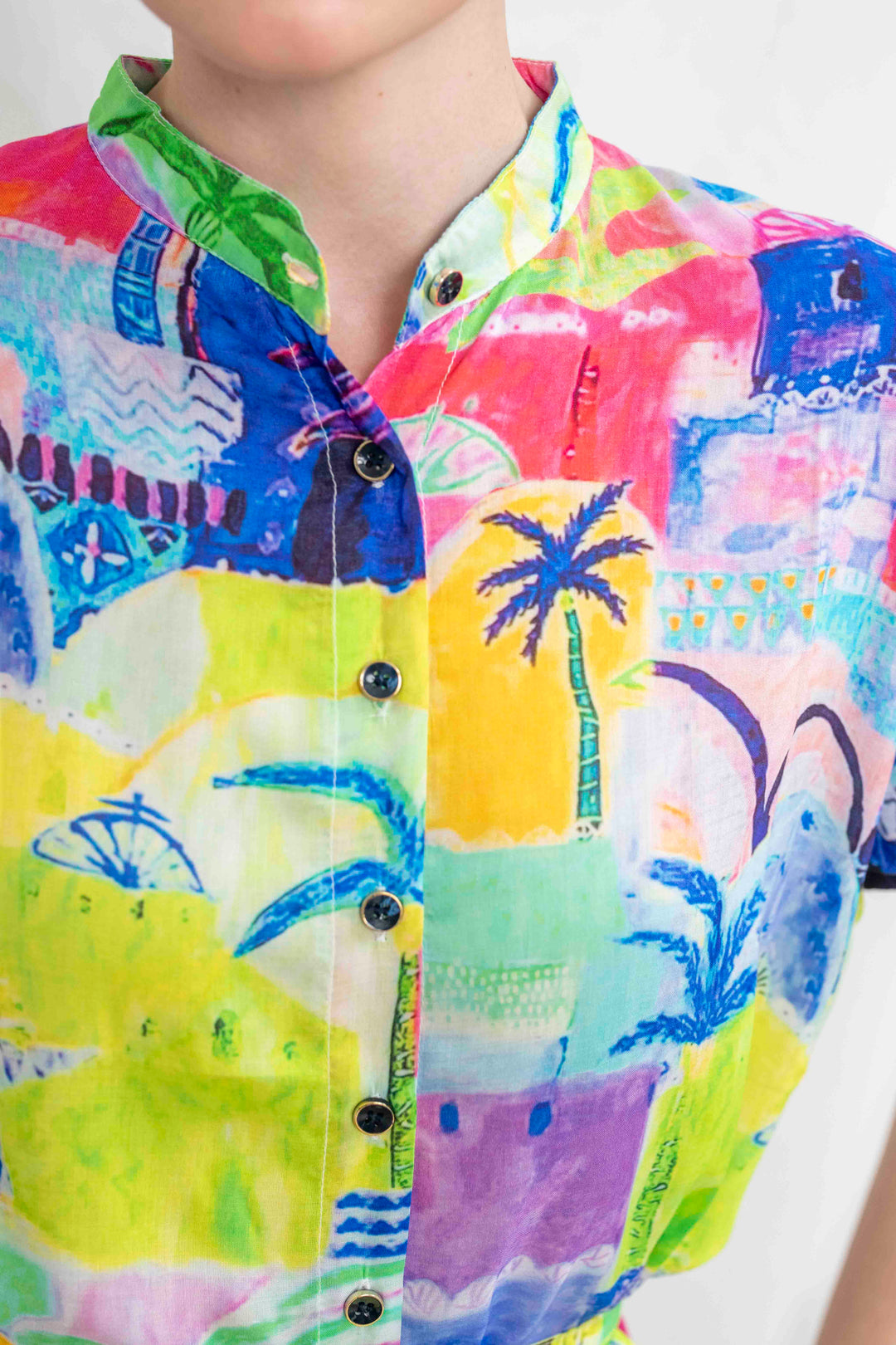 שמלת מקסי אוברסייז טיול צבעוני