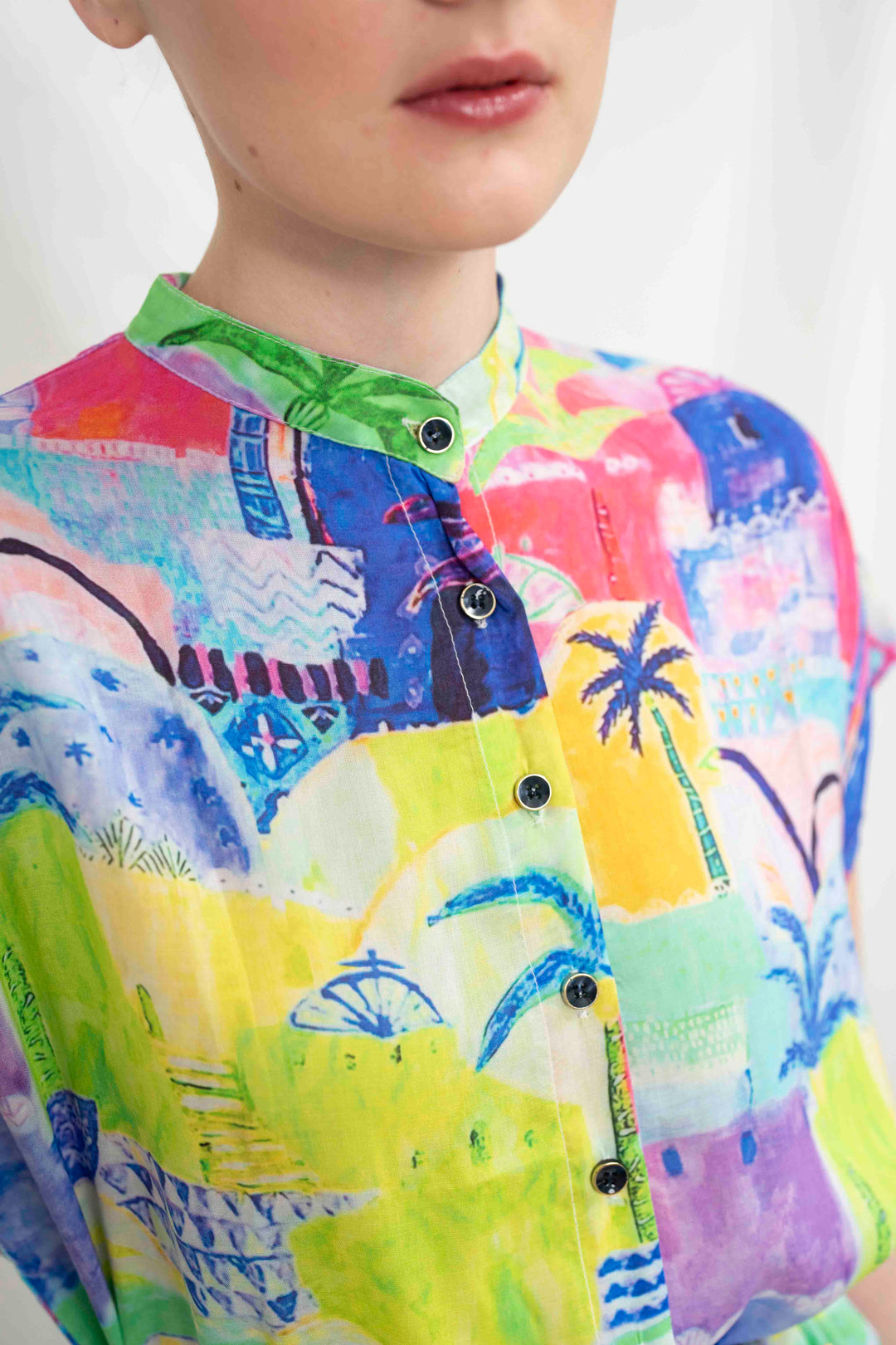 שמלת מקסי אוברסייז טיול צבעוני