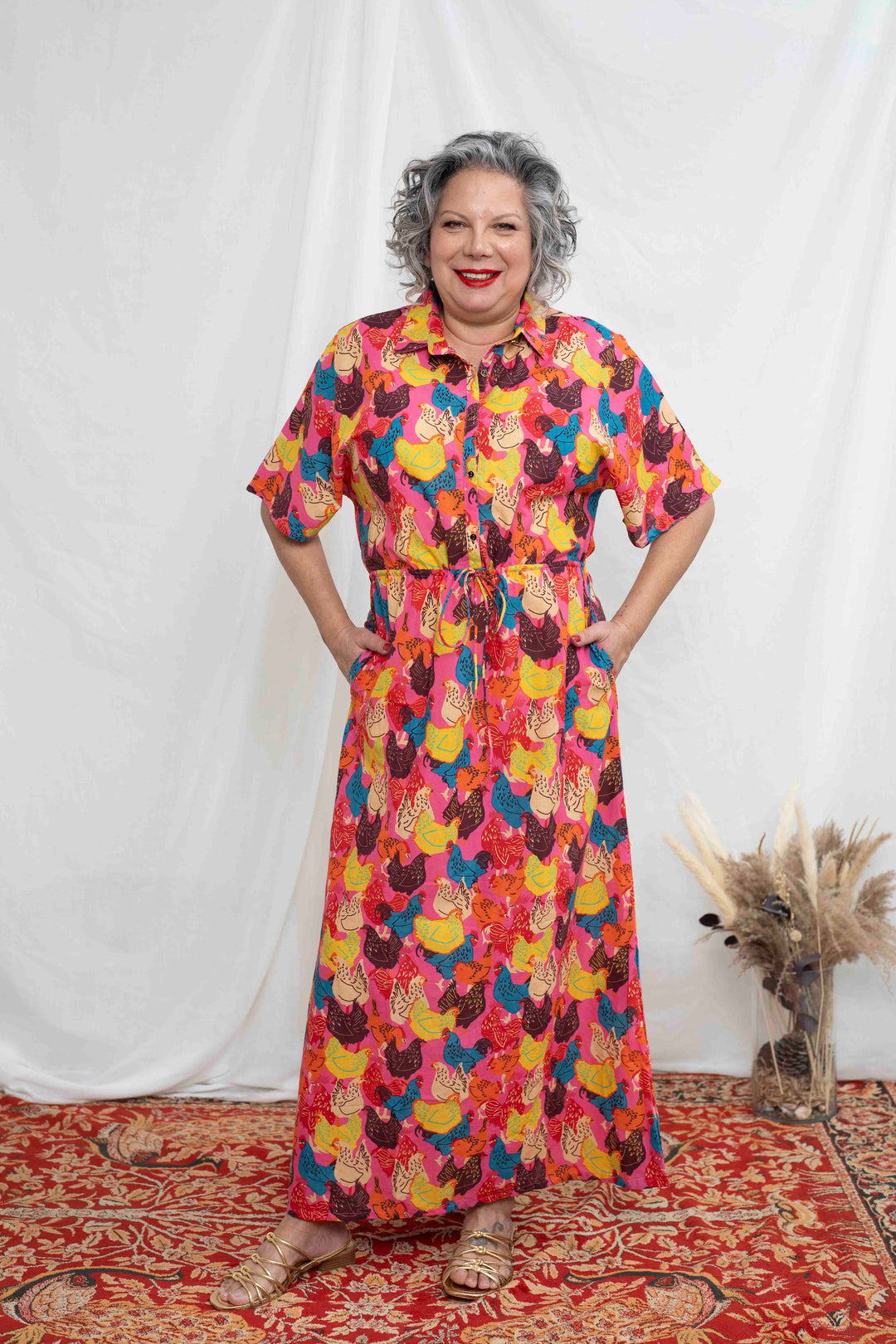 שמלת קיוטו תרנגולות