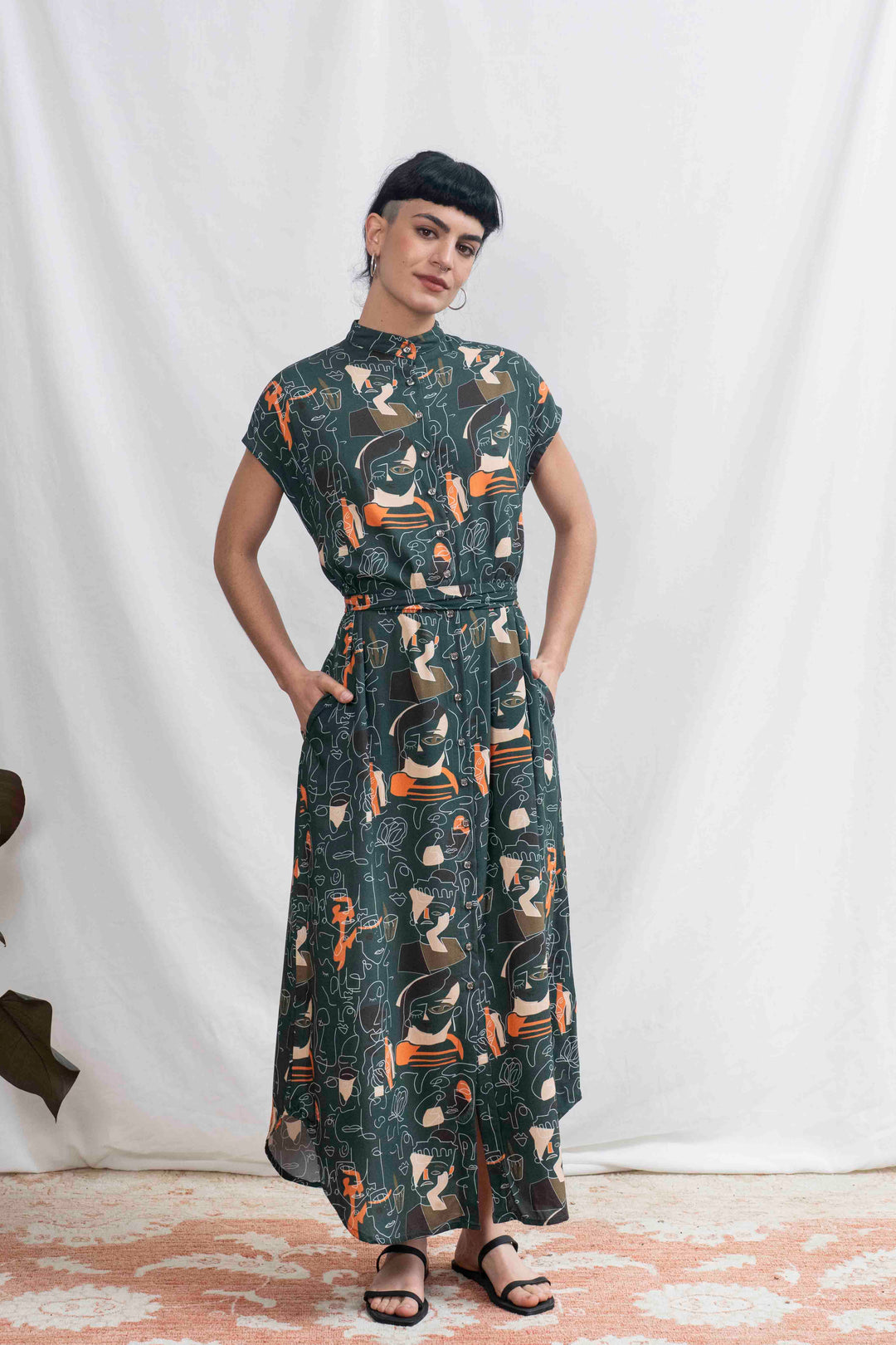 שמלת מקסי אוברסייז פרוטרט נשי