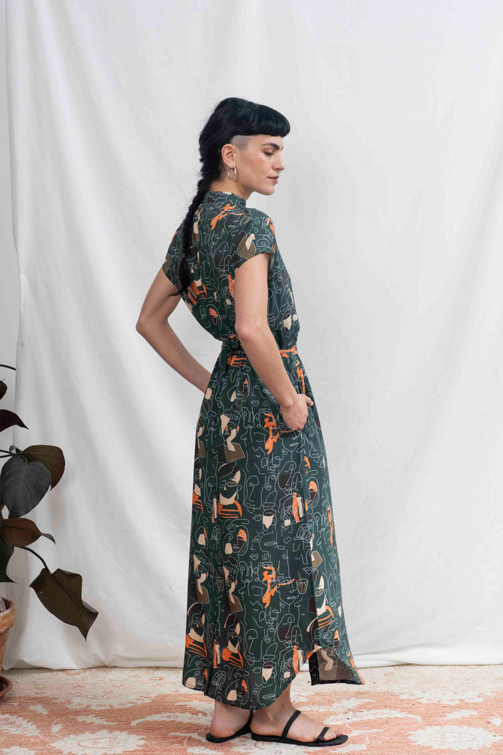 שמלת מקסי אוברסייז פרוטרט נשי