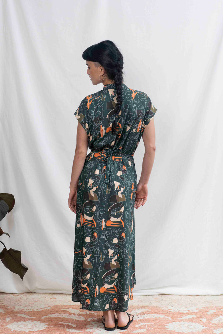 שמלת מקסי אוברסייז פרוטרט נשי