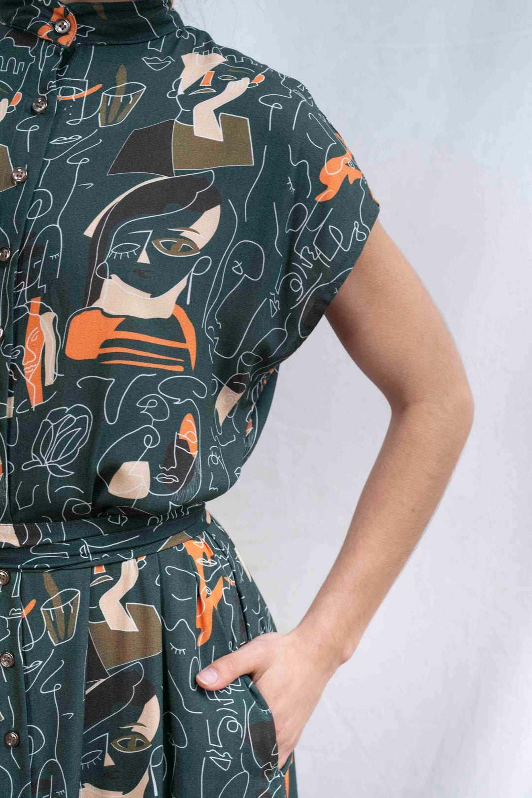 שמלת מקסי אוברסייז פרוטרט נשי