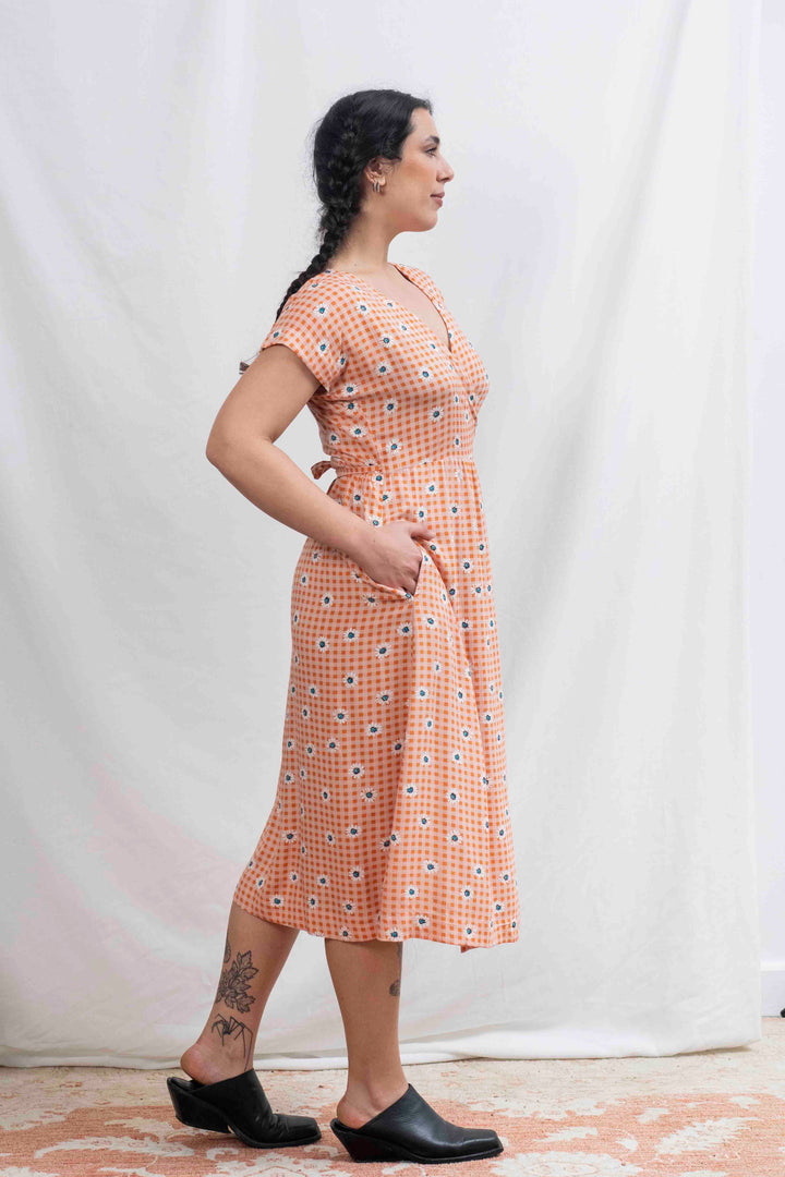 שמלת גיישה משבצות וחרציות