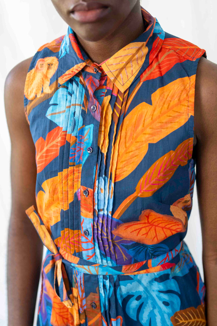 שמלת לילי ג׳ונגל כחול עמוק