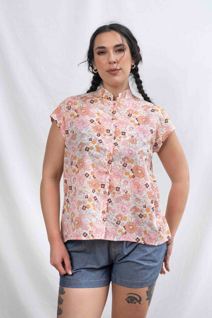 חולצת טוני פרחי וינטג׳