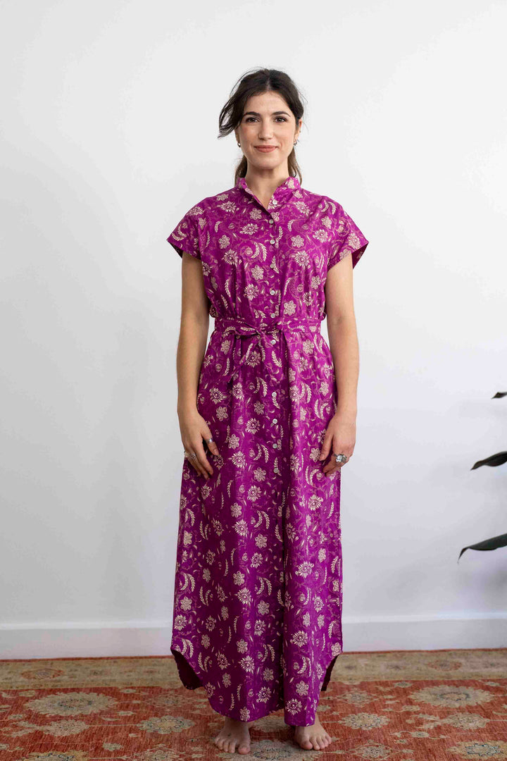 שמלת מקסי אוברסייז סגולה