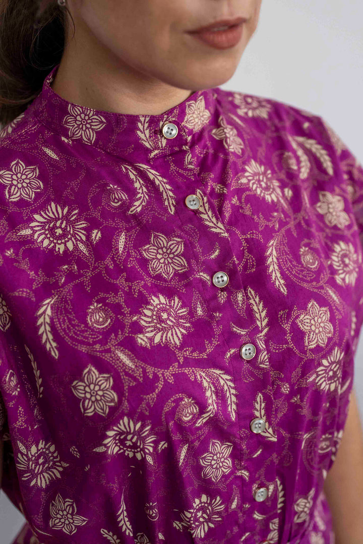 שמלת מקסי אוברסייז סגולה