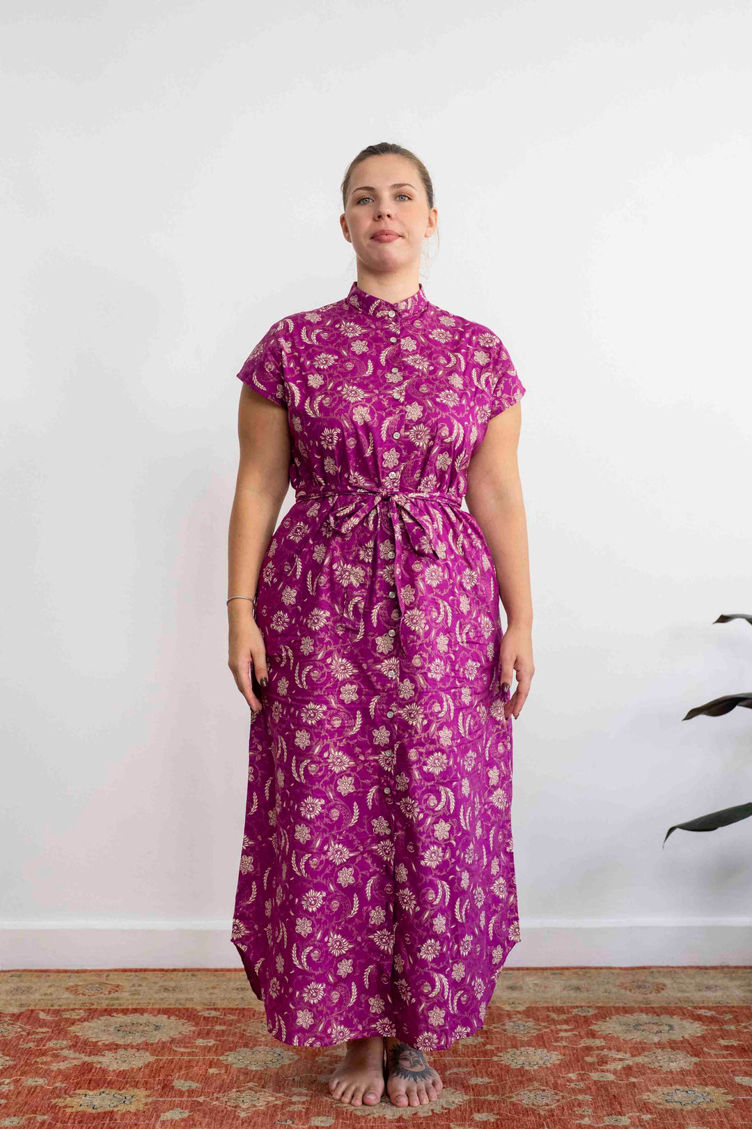 שמלת מקסי אוברסייז סגולה