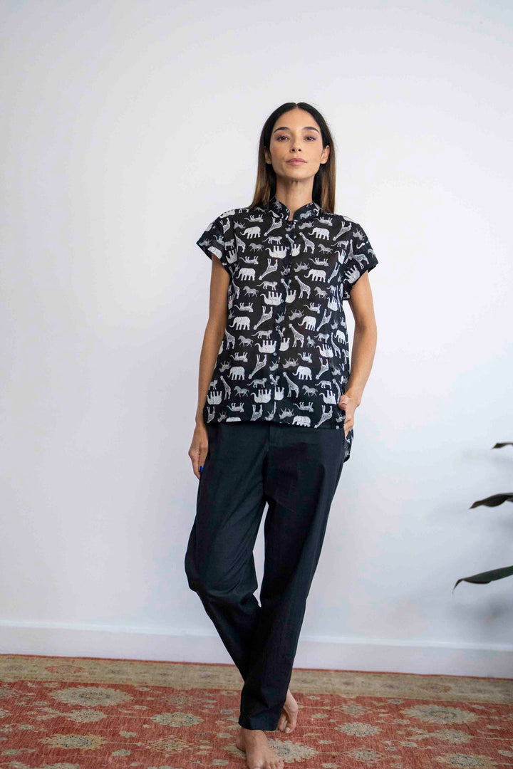 חולצת טוני ספארי מונוכרום