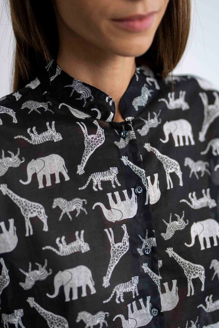 חולצת טוני ספארי מונוכרום