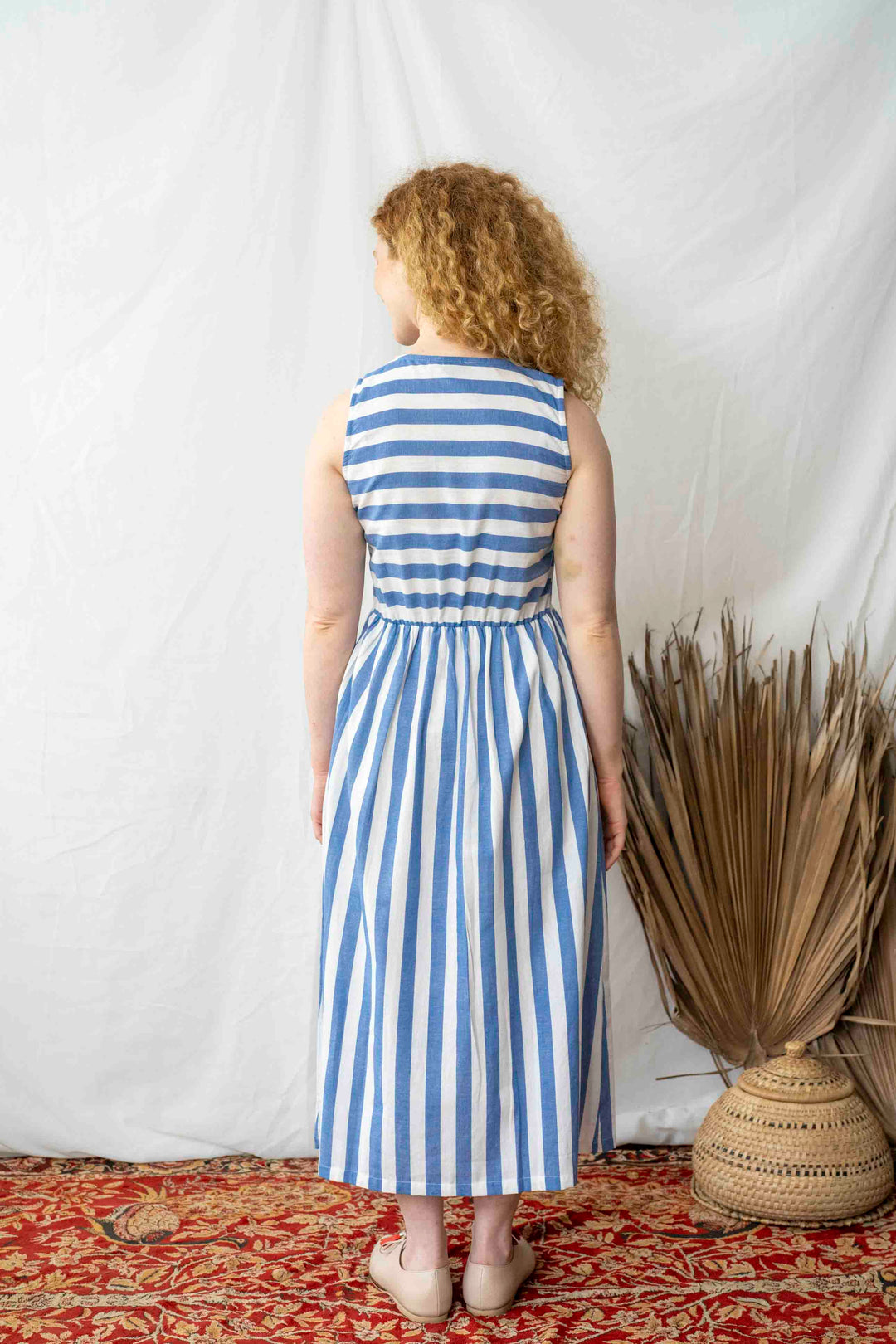 שמלת יולי פסים תכלת