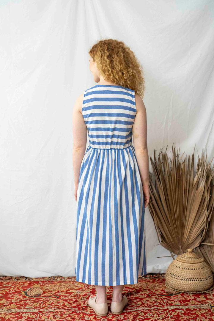 שמלת יולי פסים תכלת