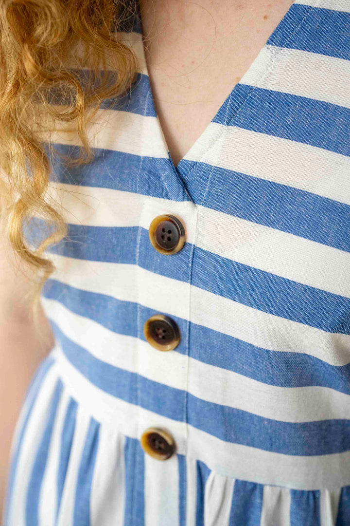 שמלת יולי פסים תכלת