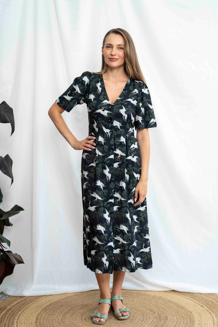 שמלת יולי שרוול עגורים יפן