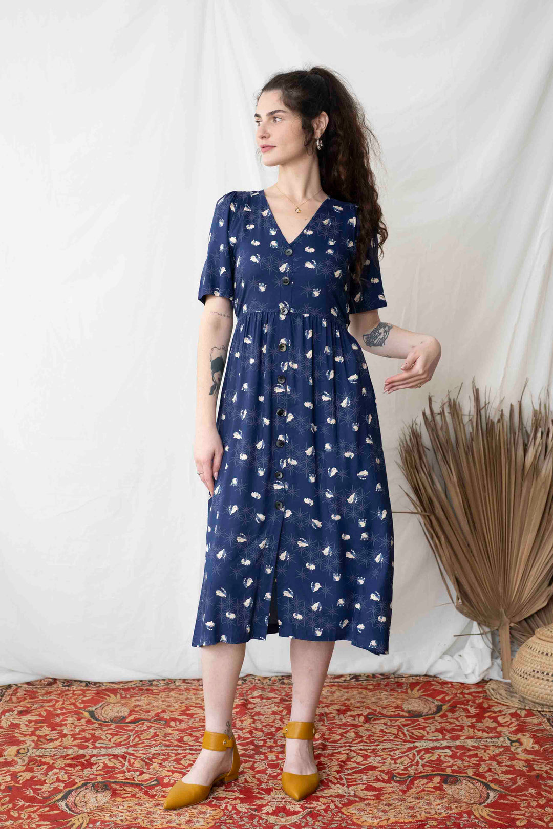 שמלת יולי שרוול חתולי מזל