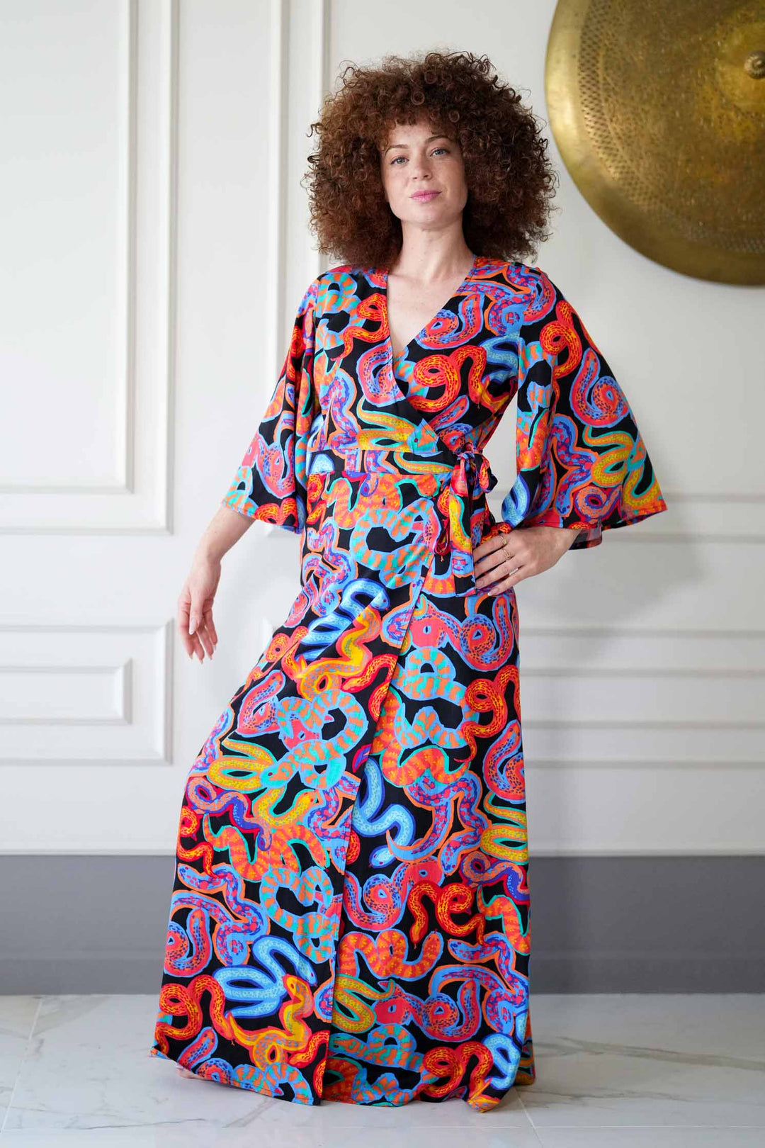 שמלת קימונו מקסי אומנות הפיתוי