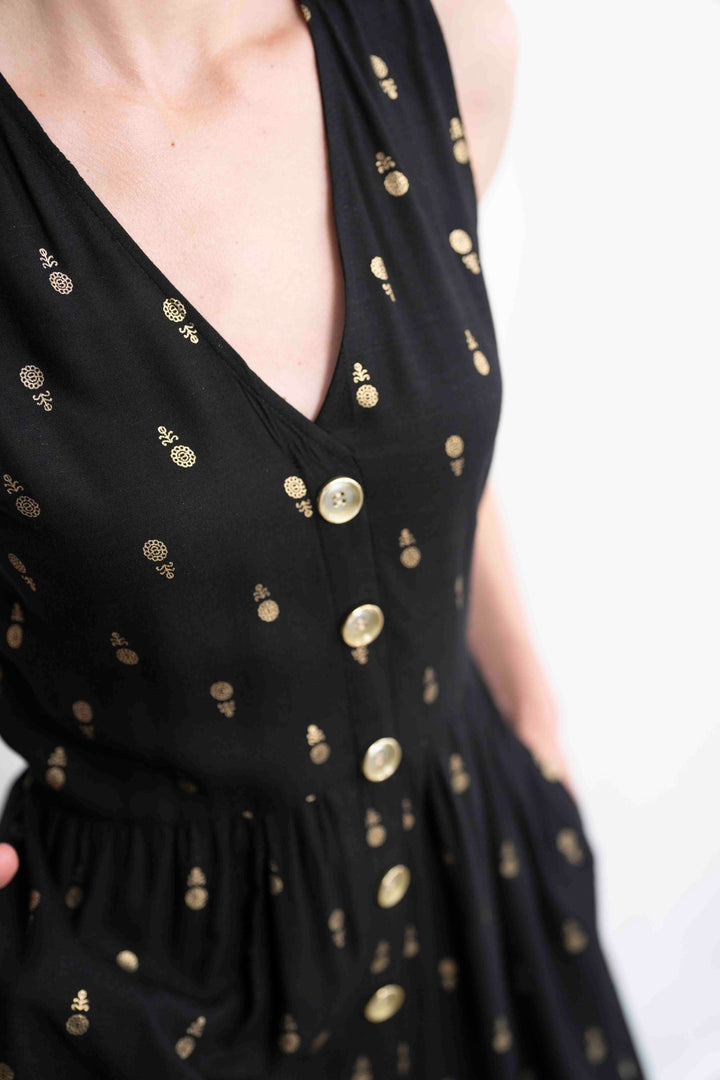 שמלת יולי פרחי זהב Back In Stock