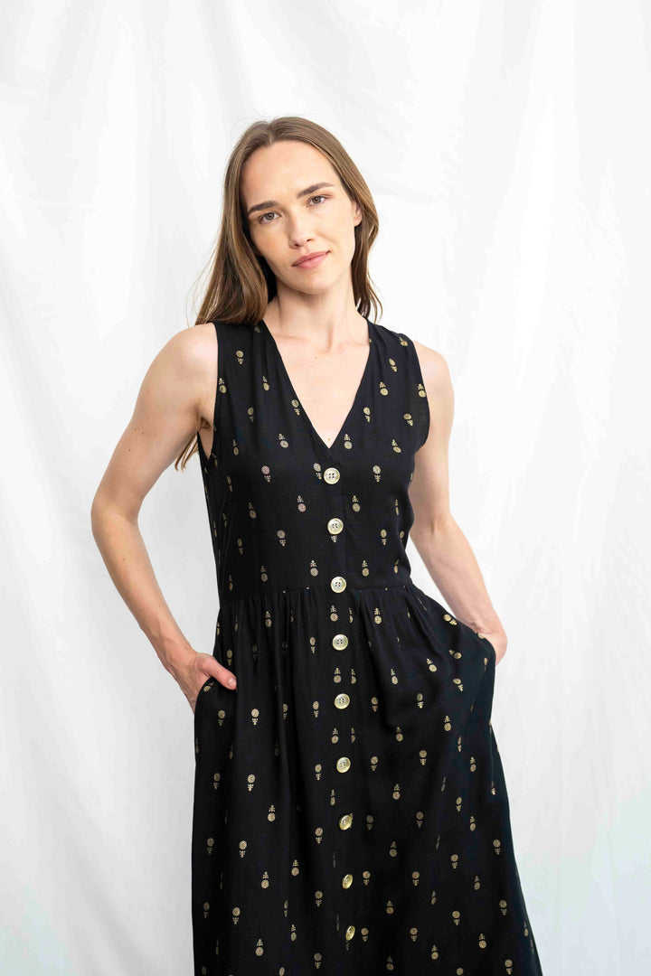 שמלת יולי פרחי זהב Back In Stock